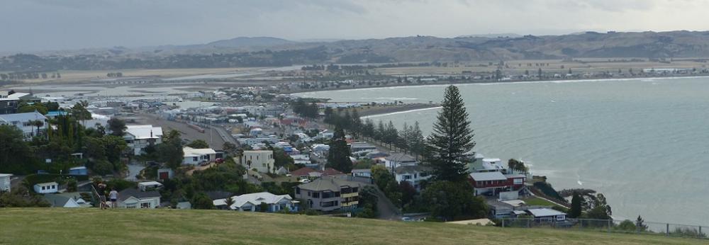 Looking towards the reclaimed land after the 1931 earthquake in Napier